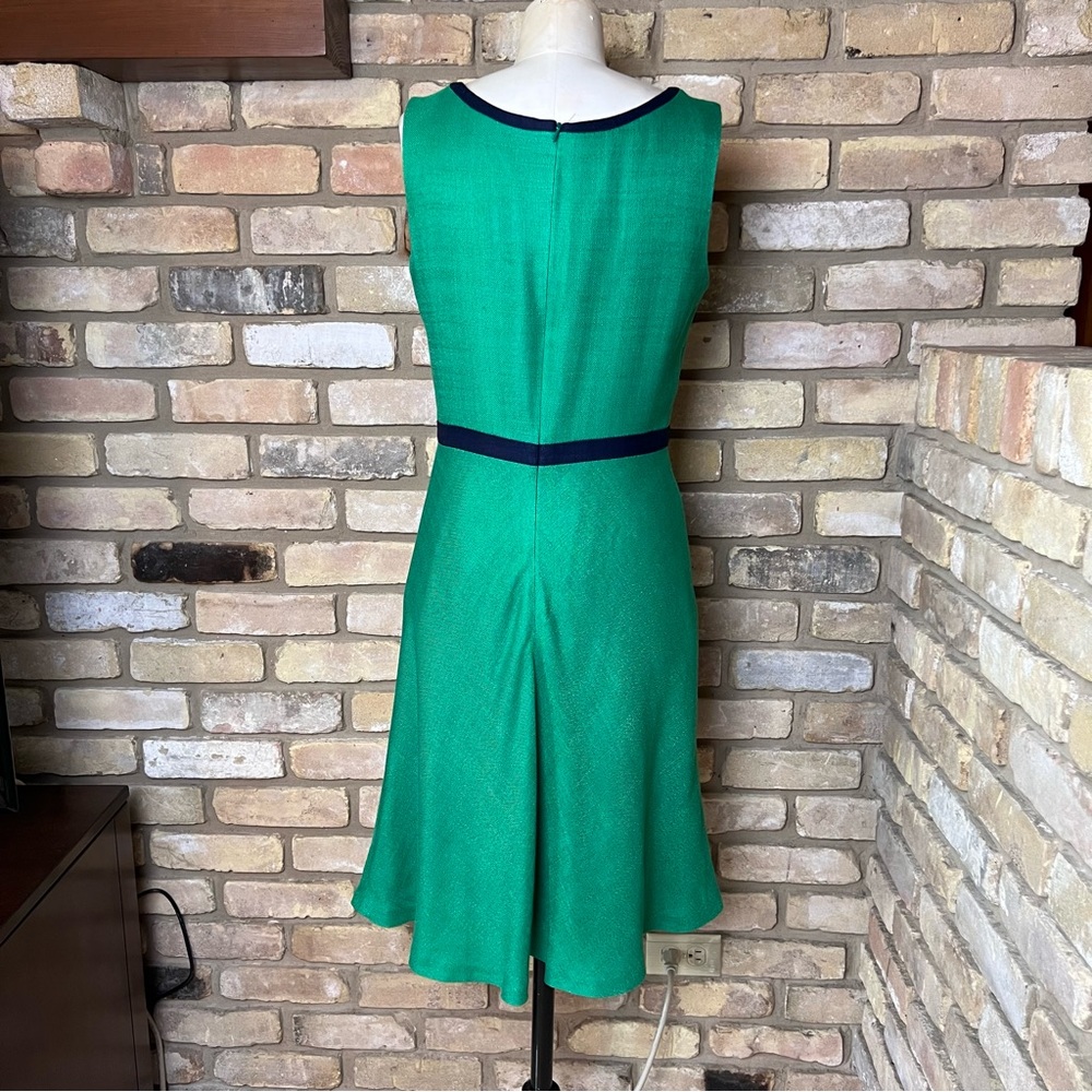 BODEN kelly green navy blue Monica sleeveless a-line dress - Picture 4 of 8